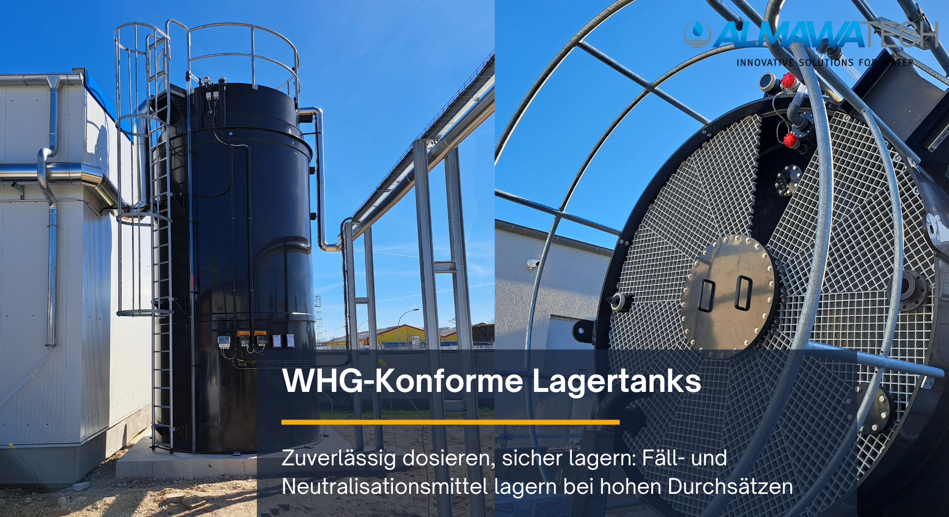 Doppelwandige Lagertanks für NaOH und FeCl3