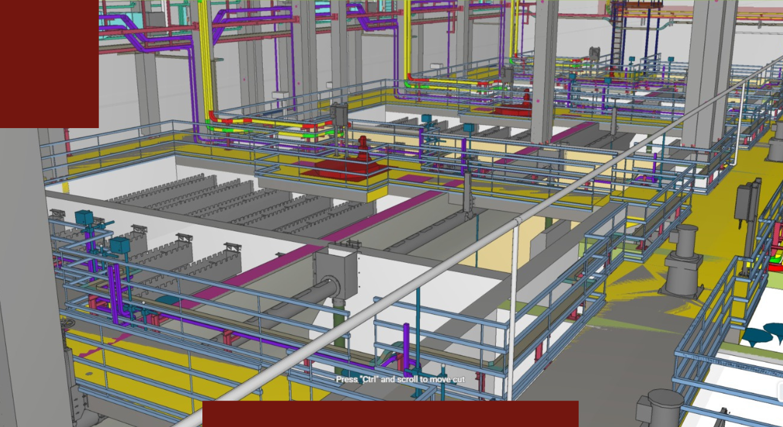 3D-Konstruktion unserer Flusswasseraufbereitungsanlage ALMA BHU LHPS