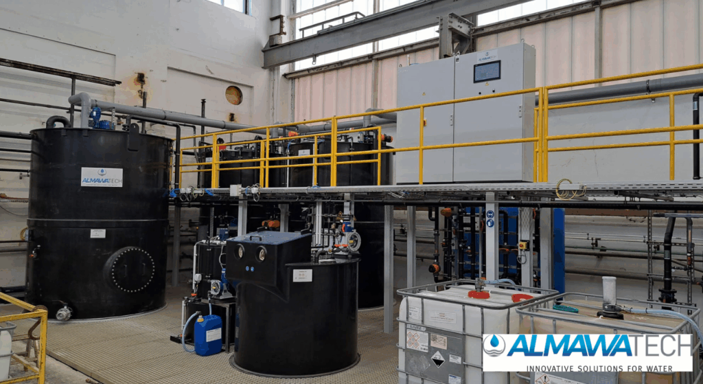 Spaltanlage zur Behandlung von Abwasser