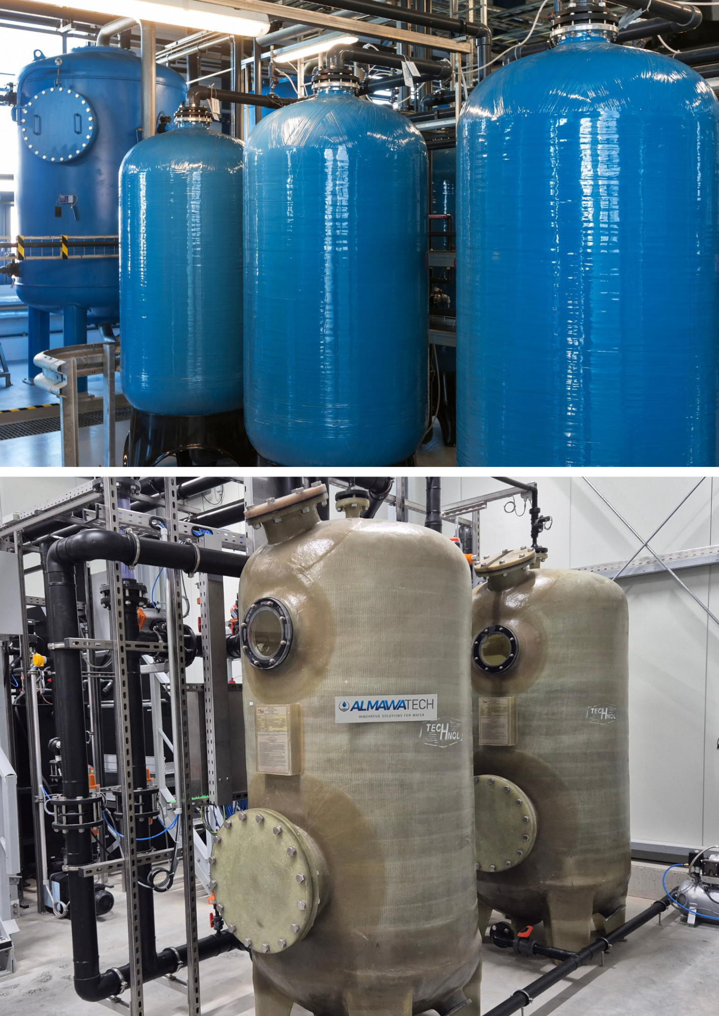 Glasfilter, Sandfilter und Mehrschichtfilter für die Wasseraufbereitung