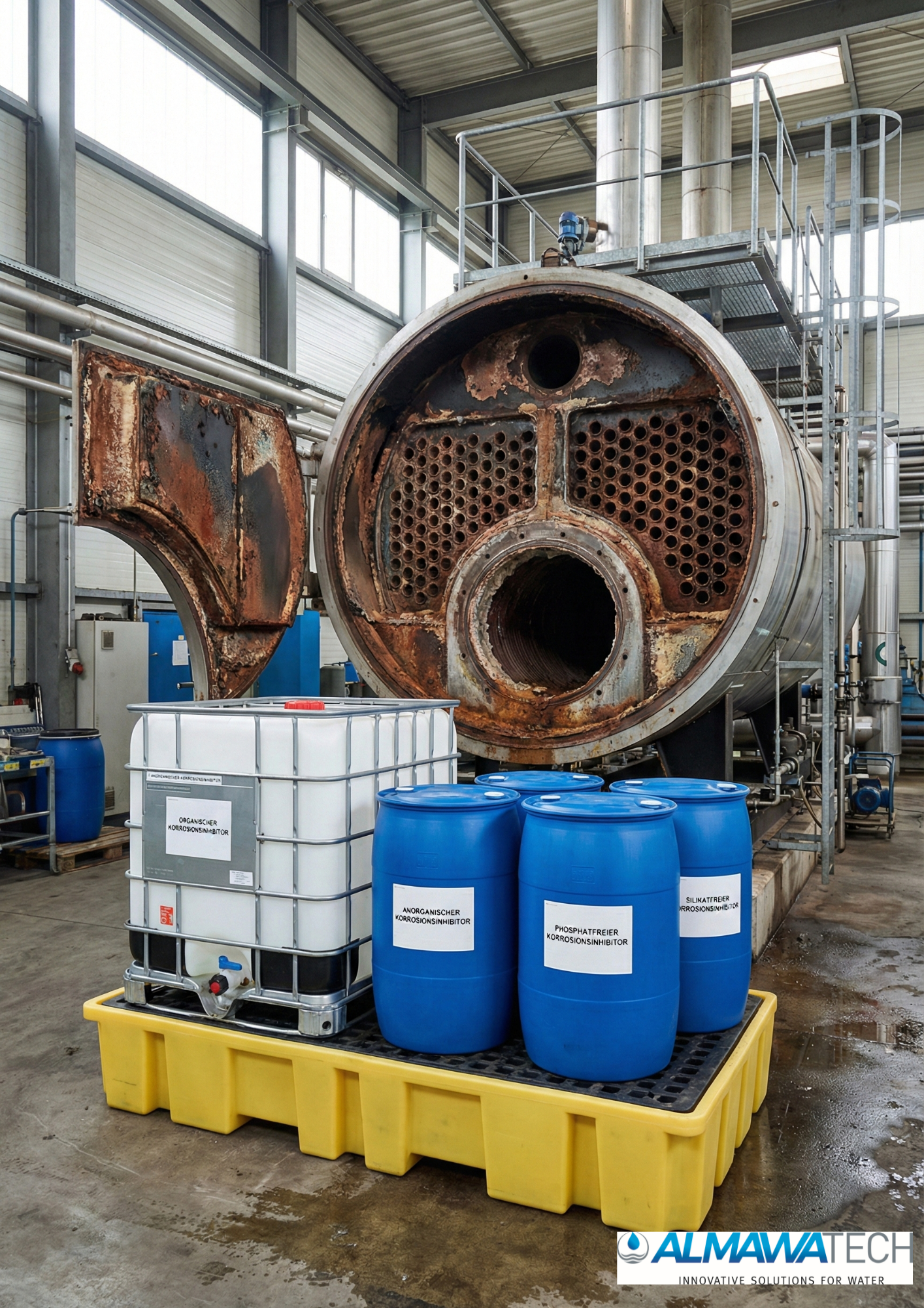 Inibidor de corrosão para instalações de caldeiras – Proteção contra ferrugem de caldeiras, tubagens e permutadores de calor