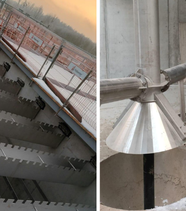 Montage Flusswasseraufbereitungsanlage mit Sedimenter