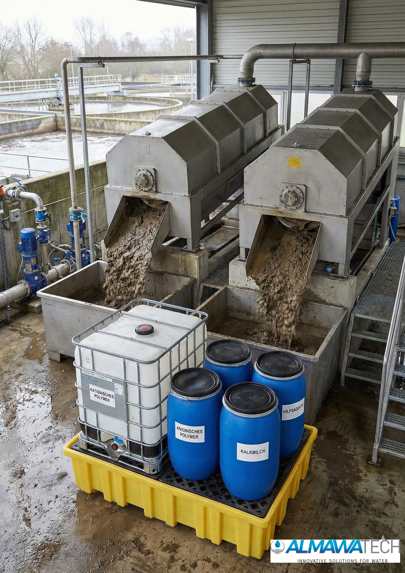 Úprava kalu pomocou polymérov – lepšia tvorba vločiek a efektívne odvodňovanie kalu