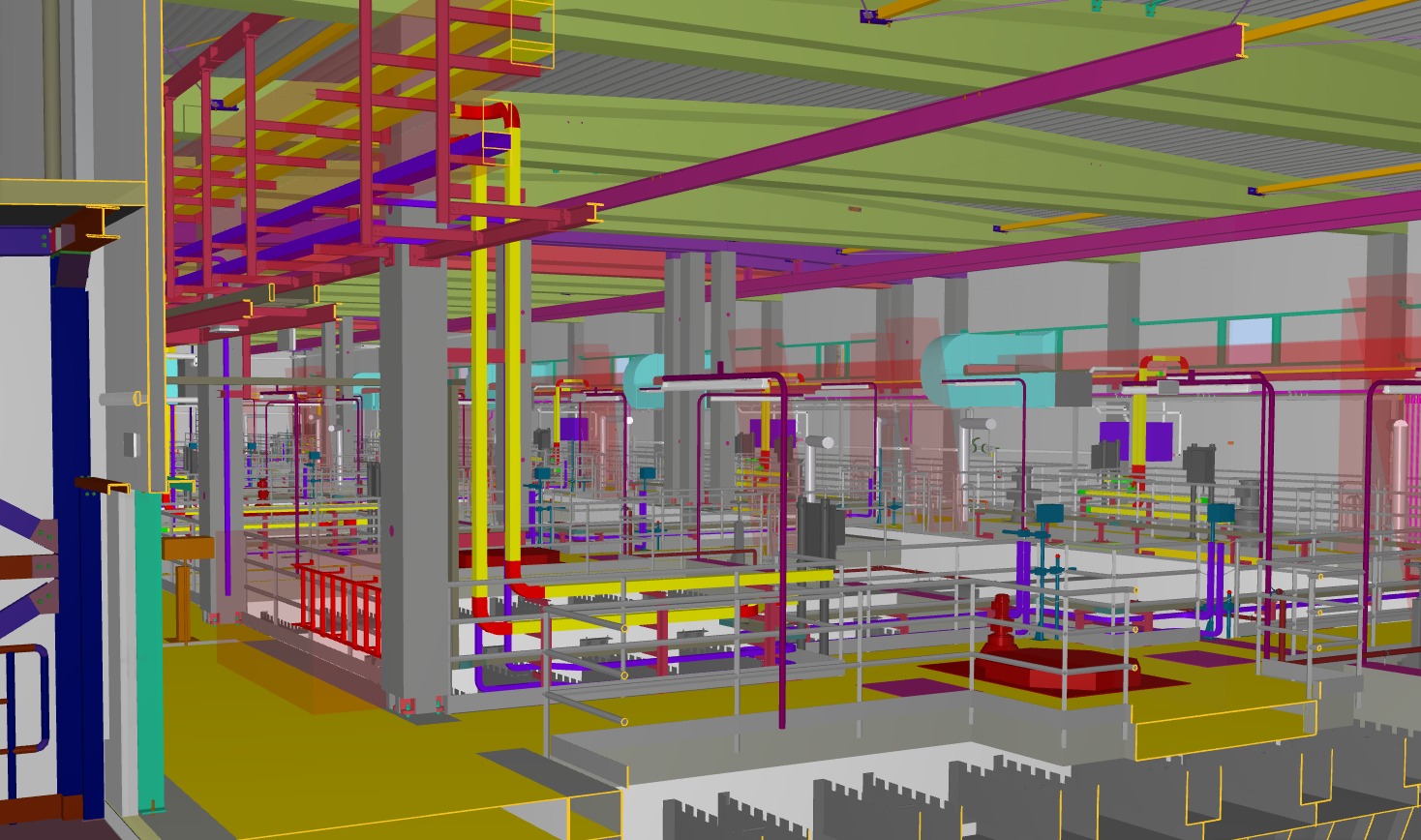 Innenansicht einer Flusswasseraufbereitungsanlage
